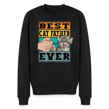 Rétro meilleur père chat de tous les temps - Katze Katzenpapa - Pull Premium bio Homme - noir - Devant - Nico (187cm)