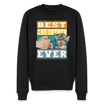 Rétro meilleur père de chat de tous les temps - Katzenpapa Katze - Pull Premium bio Homme - noir - Devant - Nico (187cm)