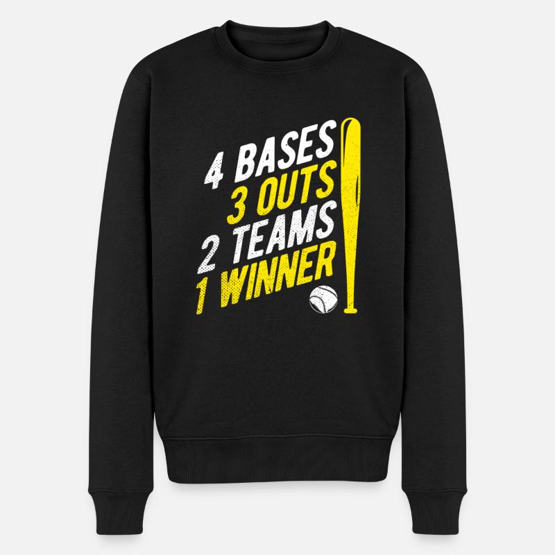 Baseball - Männer Premium Bio Pullover - Schwarz