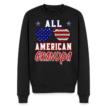 All American Grandpa - 4th of July - Männer Premium Bio Pullover - Schwarz - Vorne - Nico (187cm)