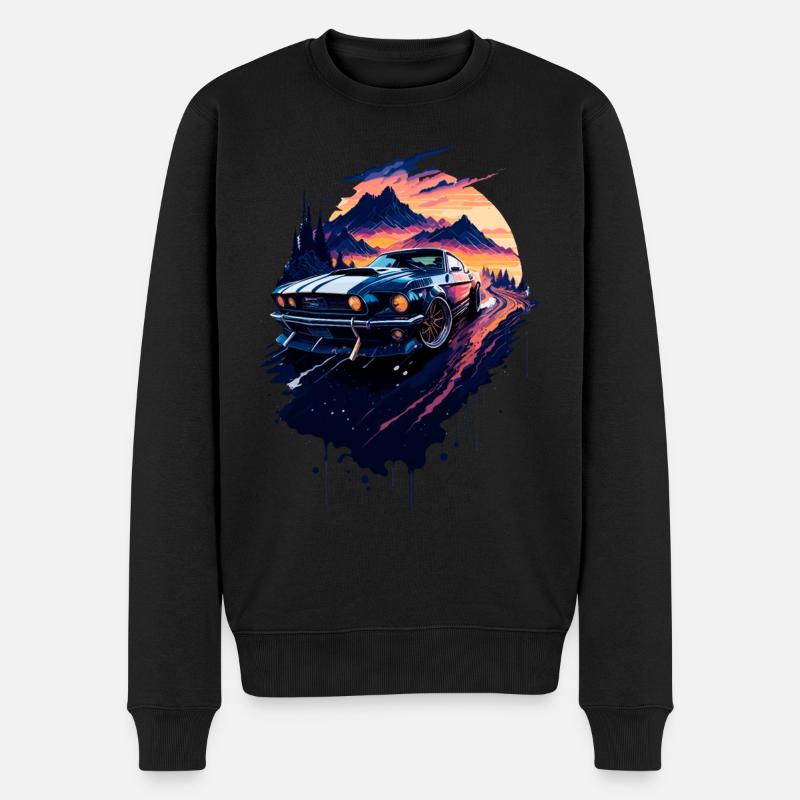 Voiture de sport classique - Pull Premium bio Homme - noir