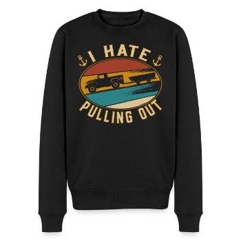 Retro I hate pulling out - Boot fahren Kapitän - Männer Premium Bio Pullover - Schwarz - Vorne - Nico (187cm)