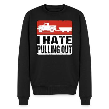 I hate pulling out - Vintage Boot fahren Kapitän - Männer Premium Bio Pullover - Schwarz - Vorne - Nico (187cm)
