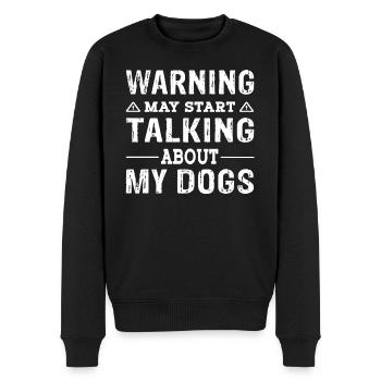 Avertissement peut commencer à parler de mes chiens - Pull Premium bio Homme - noir - Devant - Nico (187cm)