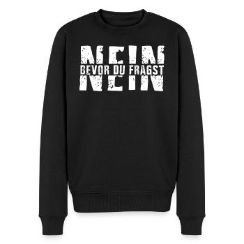 Bevor du fragst Nein Grunge style - Männer Premium Bio Pullover - Schwarz - Vorne - Nico (187cm)