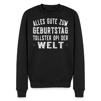Alles Gute zum Geburtstag tollster Opi der Welt - Männer Premium Bio Pullover - Schwarz - Vorne - Nico (187cm)
