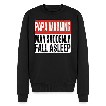 Papa Warning May suddenly fall asleep - Men's Premium Organic Jumper - black - Front - Nico (187cm)