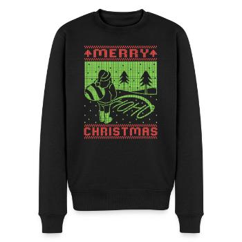 Merry Christmas Crazy Santa Pissing Ho Ho Ho - Men's Premium Organic Jumper - black - Front - Nico (187cm)