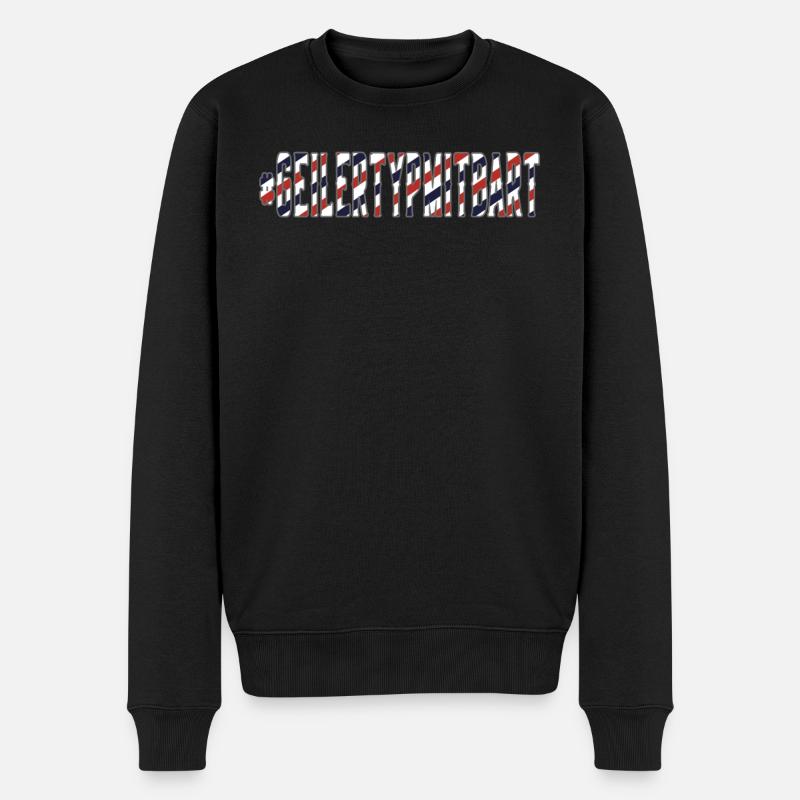 Geiler Typ mit Bart #Geilertypmitbart Barber Style - Männer Premium Bio Pullover - Schwarz