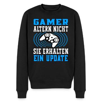 Gamer altern nicht sie erhalten ein Update - Männer Premium Bio Pullover - Schwarz - Vorne - Nico (187cm)