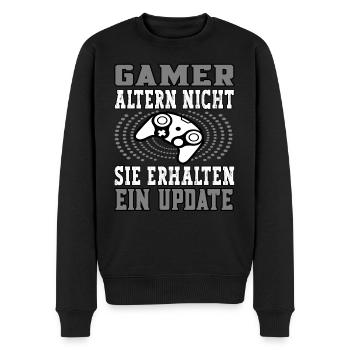 Gamer altern nicht sie erhalten ein Update - Männer Premium Bio Pullover - Schwarz - Vorne - Nico (187cm)