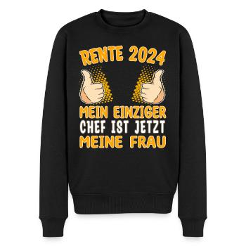 Rente 2024 Frau ist Chef Rentner Pensionär - Männer Premium Bio Pullover - Schwarz - Vorne - Nico (187cm)