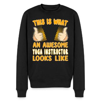 This is what an awesome yoga instructor looks like - Men's Premium Organic Jumper - black - Front - Nico (187cm)