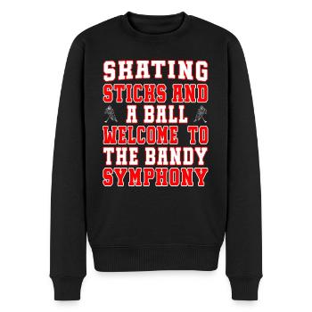 Skating Sticks and a Ball - Bandy Player - Männer Premium Bio Pullover - Schwarz - Vorne - Nico (187cm)