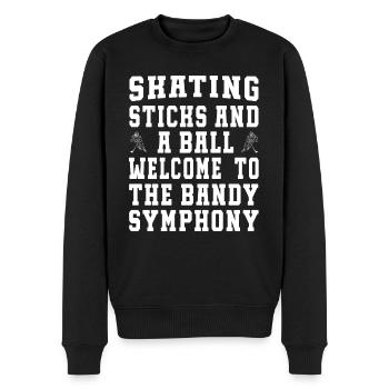 Skating Sticks and a Ball - Bandy Spieler - Männer Premium Bio Pullover - Schwarz - Vorne - Nico (187cm)