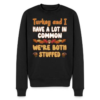 La Turquie et moi avons beaucoup de choses en commun - Thanksgiving - Pull Premium bio Homme - noir - Devant - Nico (187cm)