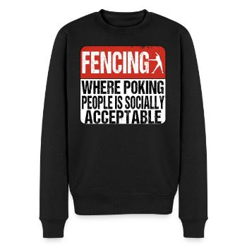 Fencing poking people - Fechten Fechter Fechtsport - Men's Premium Organic Jumper - black - Front - Nico (187cm)