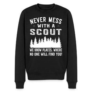 Ne jamais s’embêter avec un scout que nous connaissons des endroits - Scouts - Pull Premium bio Homme - noir - Devant - Nico (187cm)