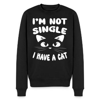 Je ne suis pas célibataire, j’ai un chat - Katzen Katze - Pull Premium bio Homme - noir - Devant - Nico (187cm)