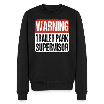 Trailerpark Legend Supervisor - Platzwart - Männer Premium Bio Pullover - Schwarz - Vorne - Nico (187cm)