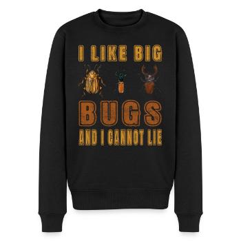 I like big bugs and i cannot lie - Entomologe - Männer Premium Bio Pullover - Schwarz - Vorne - Nico (187cm)