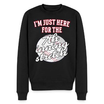 Im just here for the 7th inning stretch baseball - Männer Premium Bio Pullover - Schwarz - Vorne - Nico (187cm)