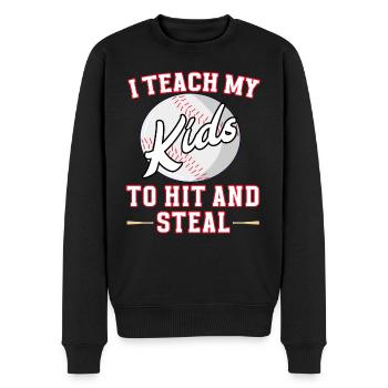 J’apprends à mes enfants à frapper et à voler le baseball - Pull Premium bio Homme - noir - Devant - Nico (187cm)