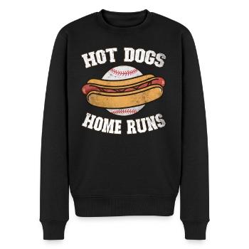 Hot Dogs and Home Runs Baseball Fan - Männer Premium Bio Pullover - Schwarz - Vorne - Nico (187cm)