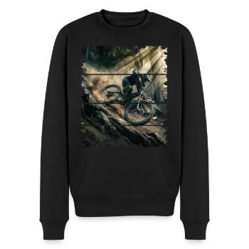 VTT rétro Downhill Floral - Pull Premium bio Homme - noir - Devant - Nico (187cm)