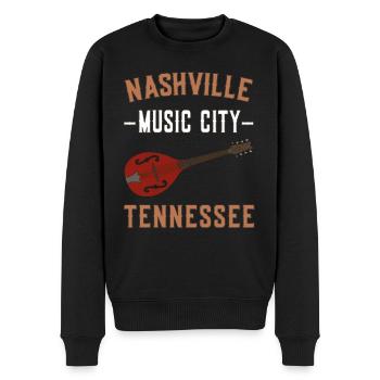 Nashville Music City Tennessee - Männer Premium Bio Pullover - Schwarz - Vorne - Nico (187cm)