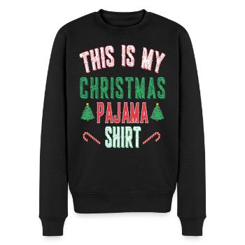 This is my Christmas Pajama Shirt - Weihnachten - Männer Premium Bio Pullover - Schwarz - Vorne - Nico (187cm)