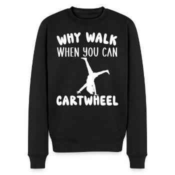 Pourquoi marcher quand on peut faire la roue - Pull Premium bio Homme - noir - Devant - Nico (187cm)