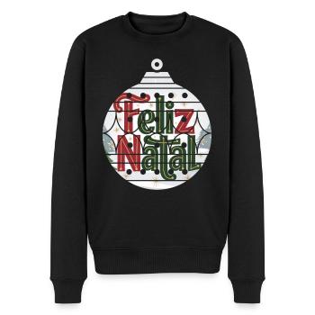 Feliz Natal Christmas Ball Brazil Spain - Men's Premium Organic Jumper - black - Front - Nico (187cm)
