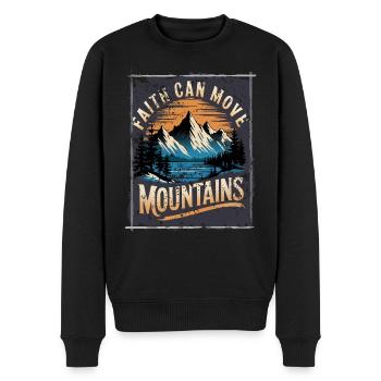 La foi rétro peut déplacer des montagnes - Glaube Jesus - Pull Premium bio Homme - noir - Devant - Nico (187cm)