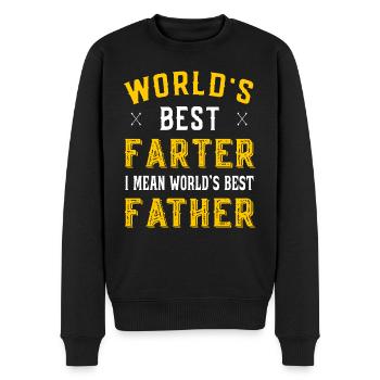 Worlds best Farter I mean Farther - Männer Premium Bio Pullover - Schwarz - Vorne - Nico (187cm)