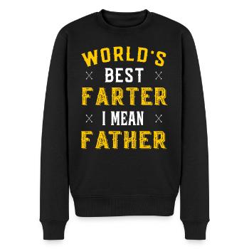 Worlds best Farter I mean - Vatertag Geburtstag - Männer Premium Bio Pullover - Schwarz - Vorne - Nico (187cm)