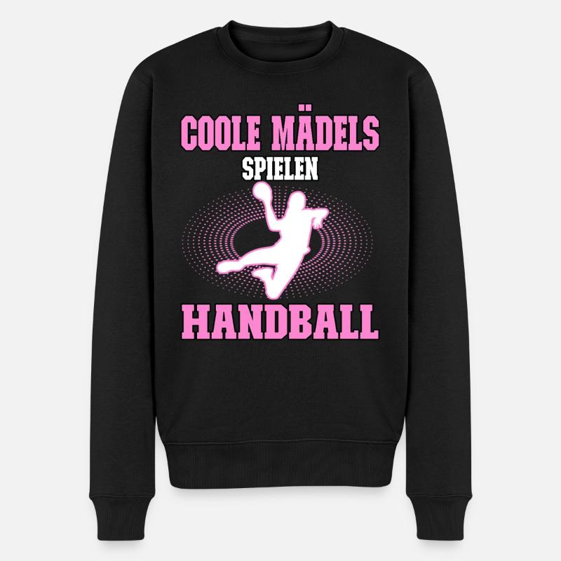 Coole Mädels spielen Handball - Handballer - Männer Premium Bio Pullover - Schwarz