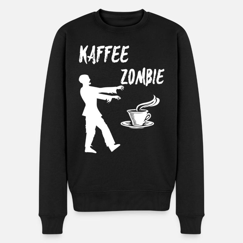 Kaffee Zombie - Männer Premium Bio Pullover - Schwarz