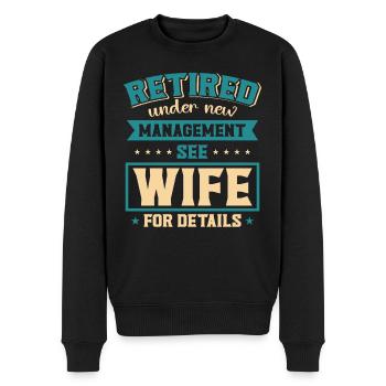 pensionné retraite humour idée cadeau grand-père - Pull Premium bio Homme - noir - Devant - Nico (187cm)