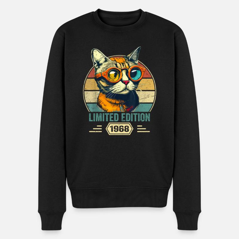 Awesome since 1968 Katze Geburtstag Geschenk - Männer Premium Bio Pullover - Schwarz