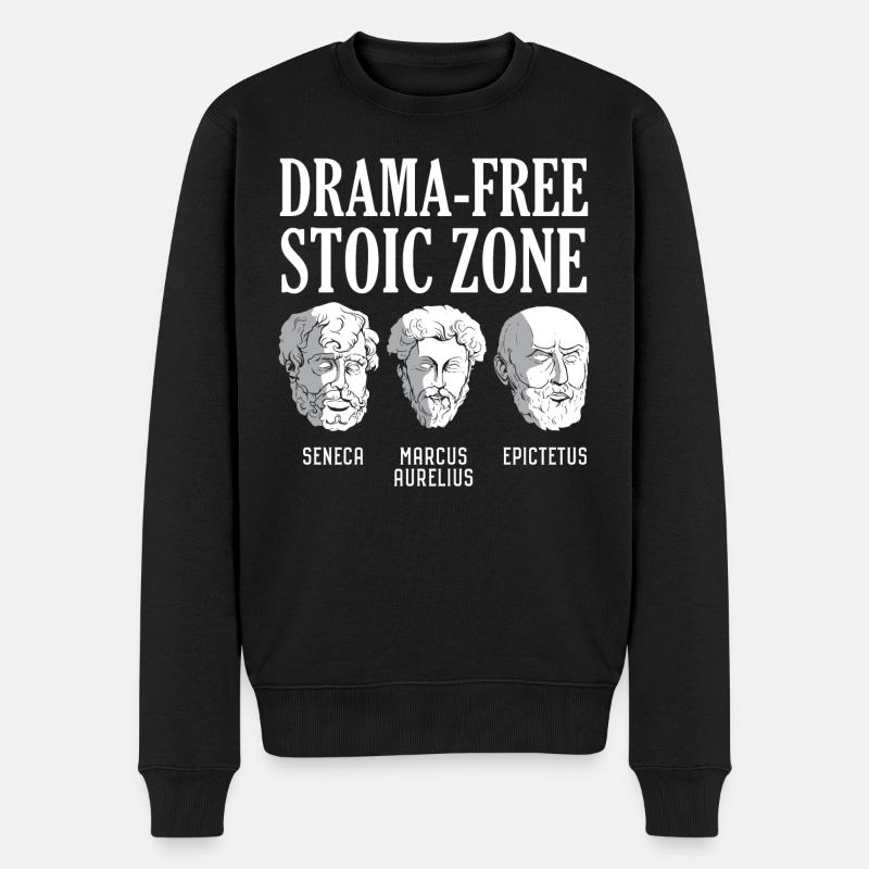 Zone stoïcienne sans drame Philosophie du stoïcisme - Pull Premium bio Homme - noir