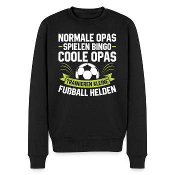 Fußball Opa Trainer Großvater Geschenkidee - Männer Premium Bio Pullover - Schwarz - Vorne - Nico (187cm)