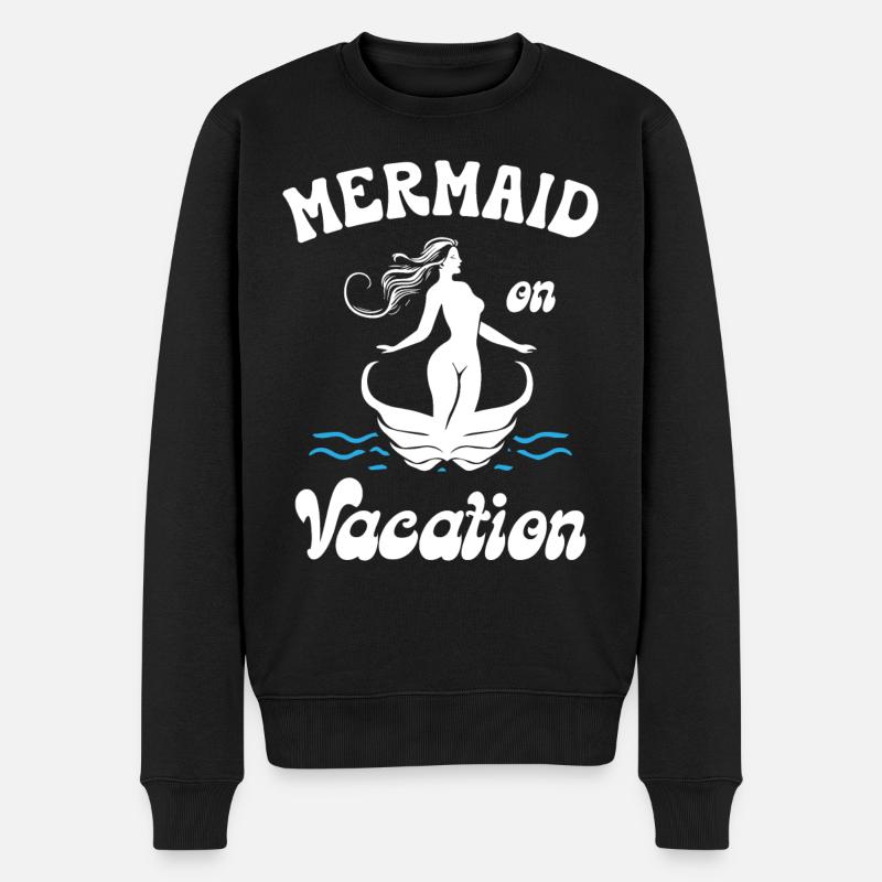Mermaid on Vacation - Männer Premium Bio Pullover - Schwarz