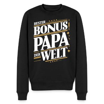 Bonus Papa - Männer Premium Bio Pullover - Schwarz - Vorne - Nico (187cm)