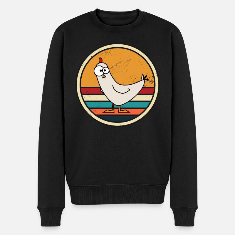 POULET FOU - Pull Premium bio Homme - noir