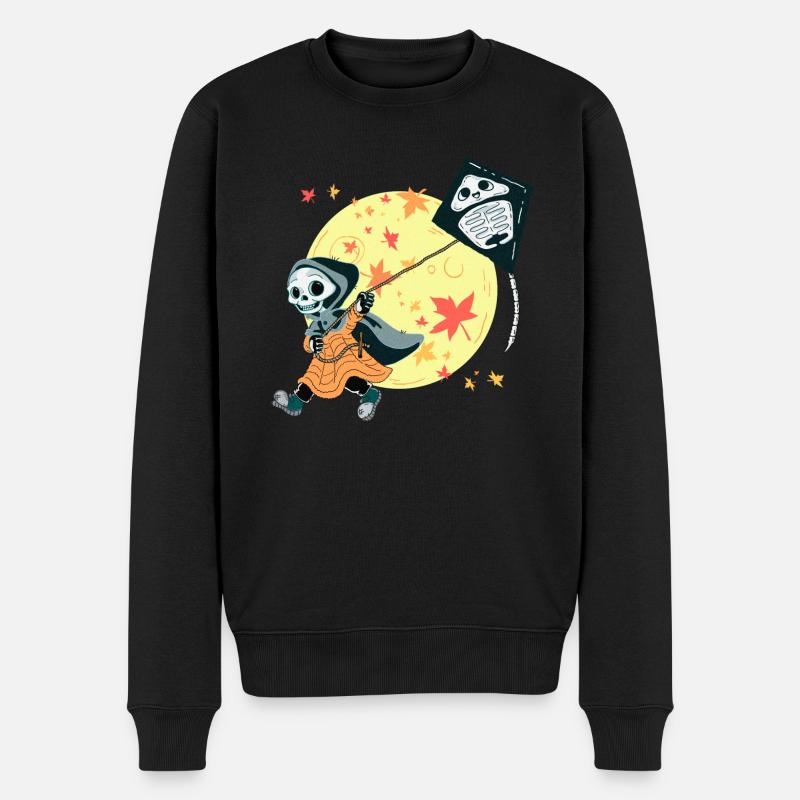 Cerf-volant - Halloween, automne, squelette - Pull Premium bio Homme - noir