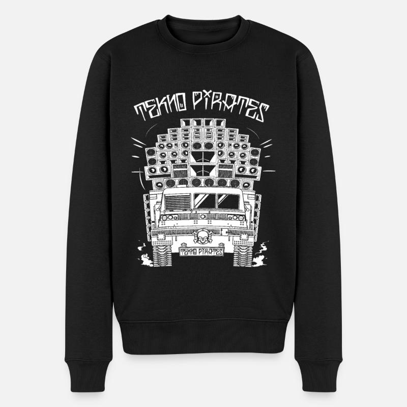 Kostenlose Tekno-Piraten - Männer Premium Bio Pullover - Schwarz