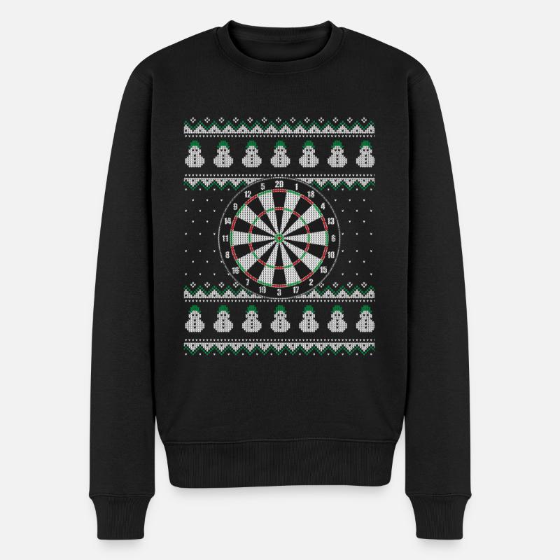 Darts ugly Christmas Sweater Weihnachten - Männer Premium Bio Pullover - Schwarz