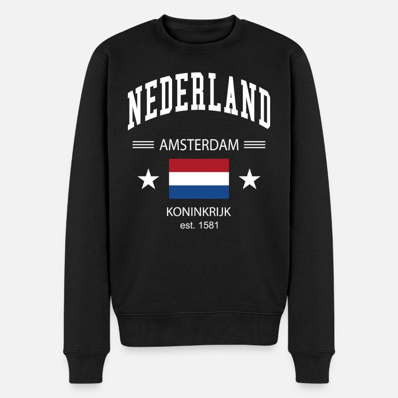 Niederlande - Männer Premium Bio Pullover - Schwarz