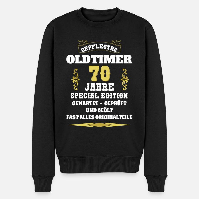 Oldtimer 70. Geburtstag - Männer Premium Bio Pullover - Schwarz